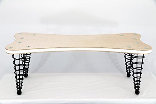 Un-upholstered Bench, Modern Slender Curvaceous Shape with Spiral Cone Legs, 47" Length