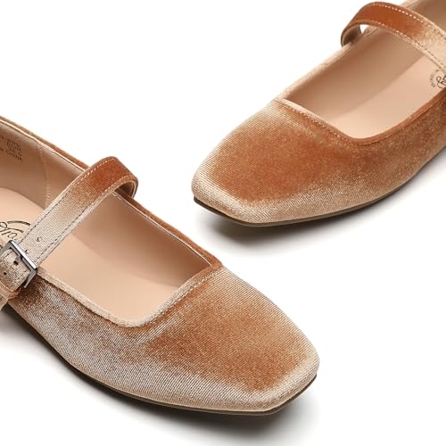 Image of Trary Mary Jane Shoes Women Woven Flats for Women Dressy Ballet Flats Squared Toe Mary Jane Flats Shoes