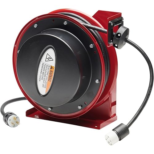 Reelcraft L-4545-123-3A - 12/3 x 45 ft. 20A, Single Outlet Electric Cord Reel