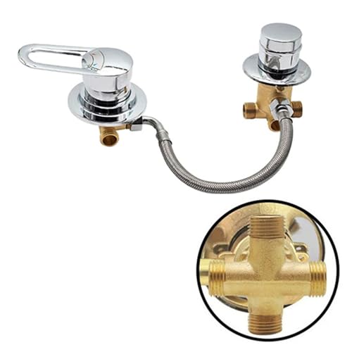 Solid Brass 5 Way Split Shower Diverter Valve for Bathroom Faucet Tap Hot and Cold Water Mixer for Shower Cabin and Steam Room