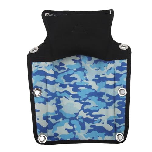 ZIZEV Diving Back Plate, Diving Backboard Cushion Lightweight Bottom Elastic Storage Bag Stainless Steel Gas Eye with Screws for Diver (Camouflage Blue)