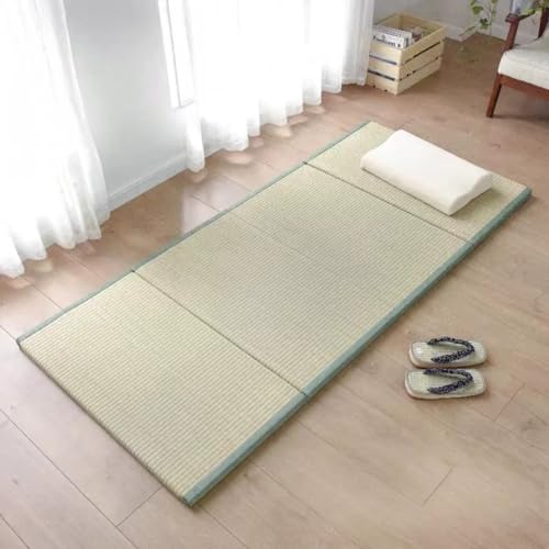 Tatami - Tappetino in erba naturale per dormire, meditazione, yoga e pratica zen, pieghevole, ideale per spalle e schiena