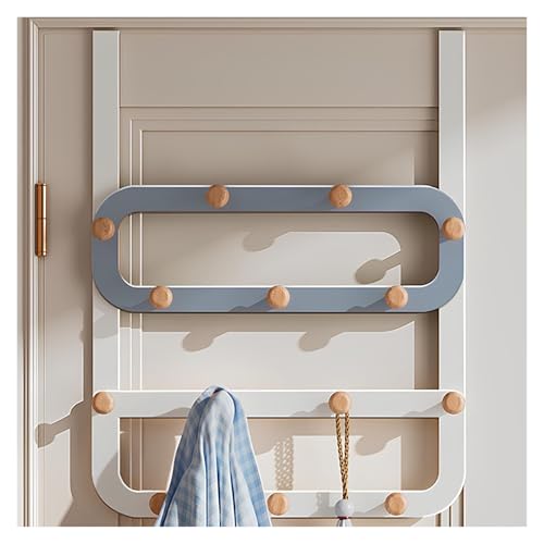 Perchero de puerta con 14 ganchos para colgar abrigos, ropa, sombreros, batas, mochilas, chaquetas, toalleros para detrás de la puerta