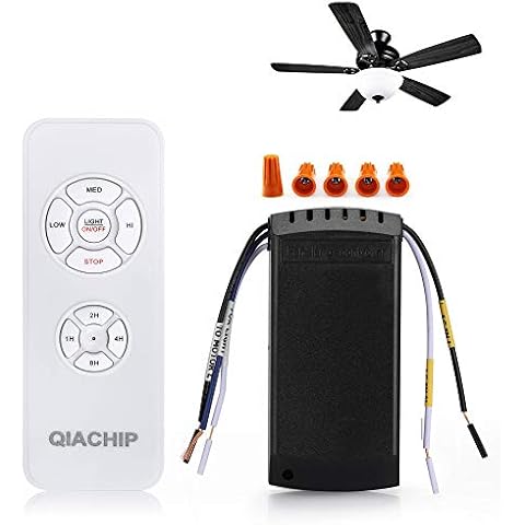 Universal Ceiling Fan Remote Control Kit with Light and Timing, 3-in-1 Ceiling Fan Light for Ceiling Fan Lamp Remote Controller Transmitter and Receiver for Home Office Hotel Restaurant(1-Pack) Cover