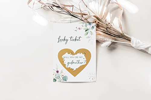 Image of Joli Coon Will You Be My Godmother Scratch Off Card with Envelope - Godmother Proposal Card - Godmother Gift Idea