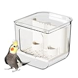 Durchsichtiger Vogelfutterspender – Acryl-Lebensmittelspender für Nymphensittiche, Kanarienvögel, Finken, Lovebird, Futterbehälter für Sittiche, Kakadus, Spatzen, Rehabilitationszentrum, Futterstation