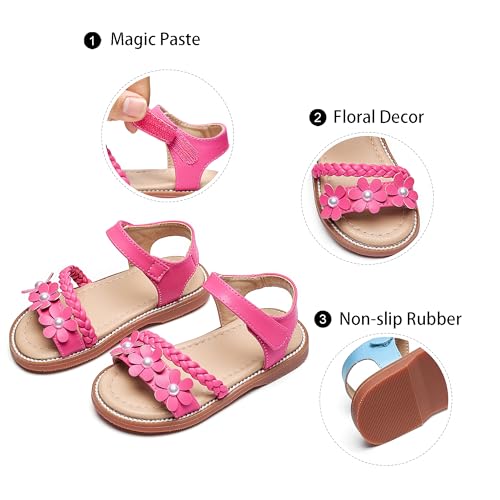 Image of GINFIVE Toddler Girls Sandals Little Girls Kids Summer Shoes Toddler Sandals