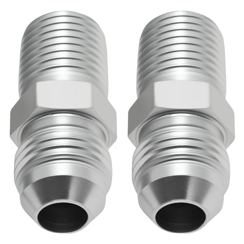 Image of MDEOOSKY 2Pcs Hydraulic Fitting, 3 /8 inch Male 37 Flare JIC x 1 /4 inch Male Hose Adapter Fitting, Straight Tube Connectors for Air Hydraulic Fluids