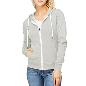 H2H Women’s Slim Fit Zip Up & Pullover Hoodie Lightweight Long Sleeve Kangaroo Pocket Basic Casual Sweatshirt