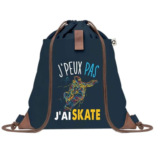 Sac doudou bleu J'peux Pas Skate en toile pour transporter vos affaires de gym