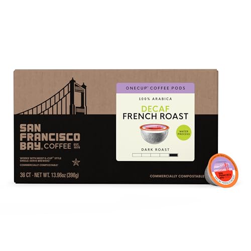 Image of San Francisco Bay Decaf K-Cup Coffee Pods, Decaf French Roast (80 ct), Dark Roast, Commercially Compostable Single-Serve Coffee Pods, Swiss Water Process