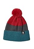 NIXON Schrader Pom Beanie, Dunkles Zedernholz / Rot, Einheitsgröße