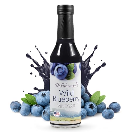 Dr. Fuhrman's Vinegar Dressing | All-Natural Dressing Made With Clean Ingredients | No Artificial Flavors or Added Sugar Healthy Low Calorie Vinegar | USA Made & Doctor Formulated | Blueberry