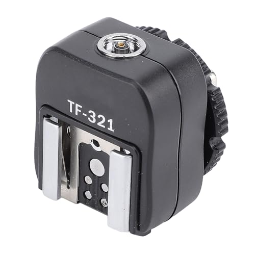 Professional Hot Shoe Adapter with PC Port, Flash Hot Shoe Mount Adapter for EL Series Flash, Supports Center Point Triggering, ABS and Metal Construction