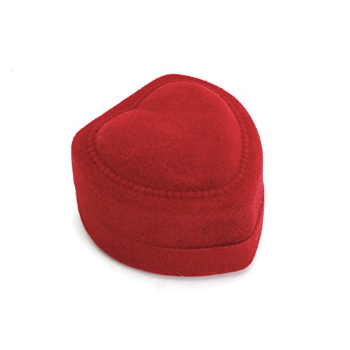 YOUNAFEN Boîte à bague de fiançailles rouge en forme de cœur - Boîte d'emballage pour bijoux - 45 cm x 4,2 cm x 3 cm