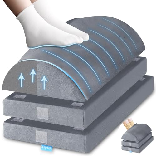 XXL(20in) Foot Rest for Under Desk at Work with 3 Adjustable Heights, Foot Stool with Bamboo Charcoal Foam, Feet Warm Pocket Footrest for Office Gaming Chair, for Leg Support -Gray