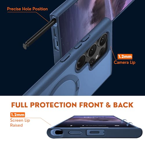Image of AIBEX Back Cover OStand for Samsung S26 Ultra 5G MagSafe Compatible | Ring Kickstand with Magnetic Alloy Ring Metal | Wireless Charging Support | Scratch Resistant Slim | Armor Protection Case - Blue