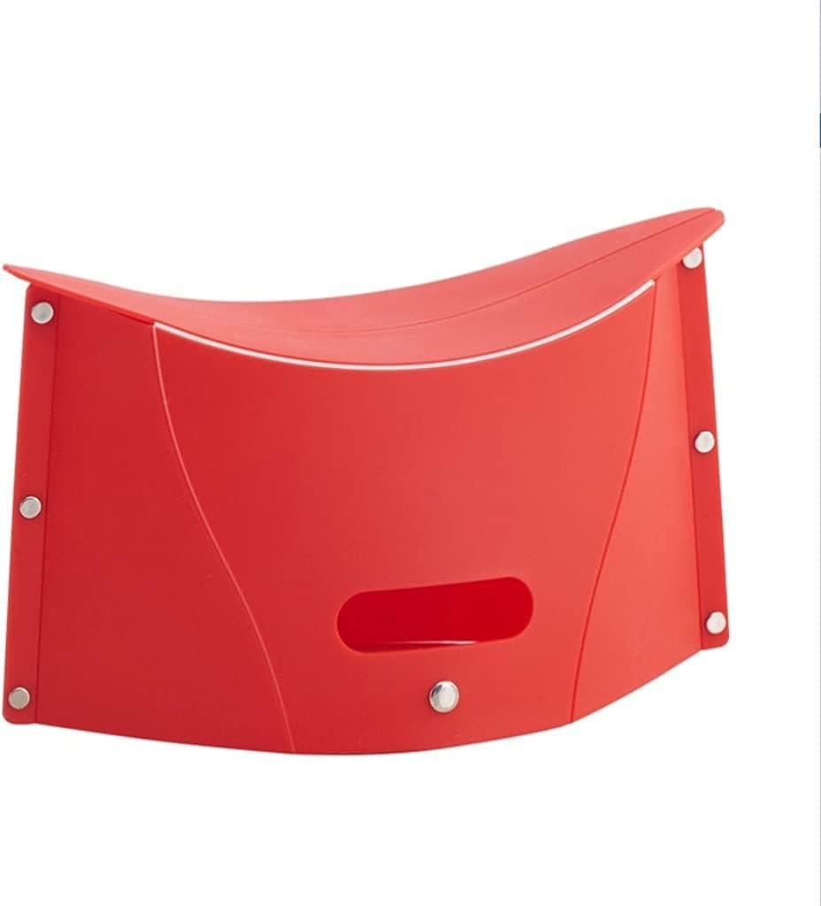 Minimalist Fashion Creative Folding Low Stool Chair, Outdoor Telescopic Stool Bench, Portable Child Adult Stool for Bedroom Balcony Living Room Home Casual/Red