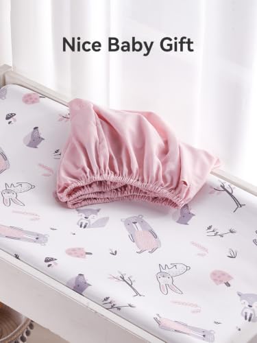 Image of Changing Pad Cover Set in Soft Jersey Material - Fits 32 inch /34''x16 Contoured Pad for Babies, Playful Animals