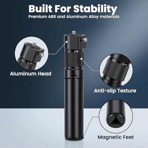 Image of ZORBES Handle Tripod Rotating Grip for Insta360 X5 /X4 /X3, for DJI OSMO Pocket 3, for GoPro 360Rotating Grip, 1 /4 inch Thread, Compact Selfie Stick & Tabletop Tripod, Vlogging Travel Camera Accessory