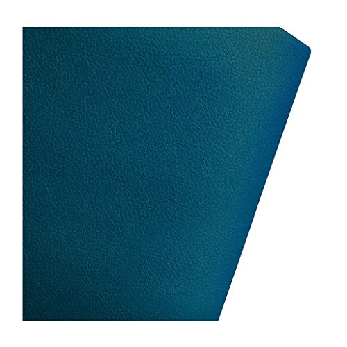 Tissu simili cuir bleu rouleau 1.4x6m pour sellerie auto meubles et sac à main