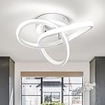 EIDISUNY Ceiling Light LED Lamp 2 Rings Creative Personality Nordic White Ceiling Lighting for Entrance Hallway Lights Ceiling Living Room Cool White Light 22W - White, Cold White Light 6000K