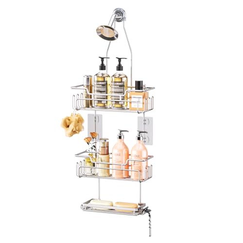 SWTYMIKI Bathroom Shower Caddy Hanging - 3 Tier Rustproof Over