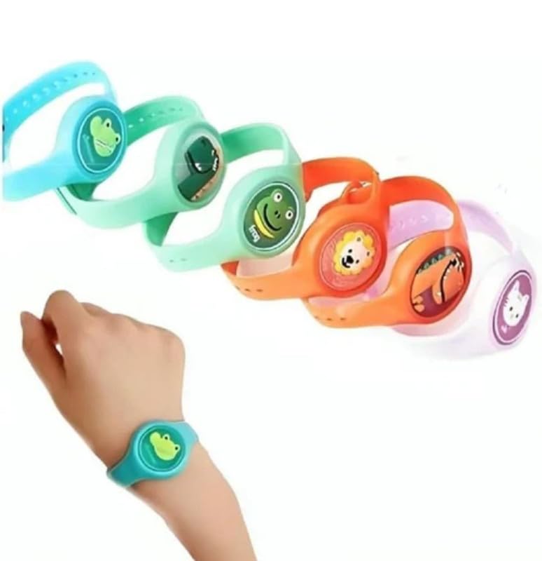 Sweta Creation Kids Cartoon Animal Design Mosquito Repellent Wristbands with LED Light Up, Insect & Bug Pest Repeller Waterproof Bracelet For Kids and Adults(Mosquito Repellent bands1-Orange-Pcs3) 3
