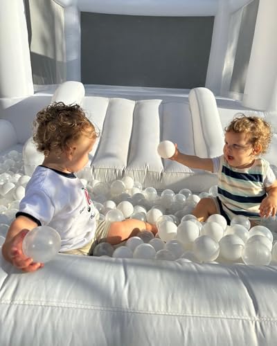 Inflatable White Bounce House for Kids with UL Blower-Portable, Large Ball Pool and Jump Space 3in1 Bouncy Castles A Spacious Joy-Room Bounce House for Kids 3-12 (Oxford material-13' L X 8' W X 8' H) - Image 5