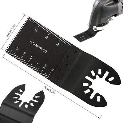 Diagtree 100 pcs Wood Oscillating Multitool Saw Blade Set Fits Fein Multimaster Porter Cable Black & Decker Bosch Dremel Craftsman Ridgid Ryobi Makita Milwaukee Dewalt Rockwell - Thumbnail 5