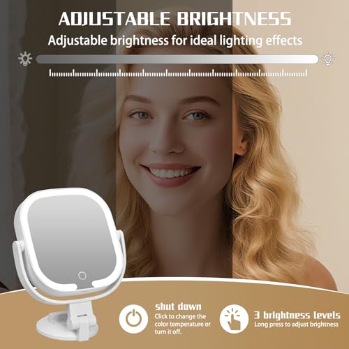 Espejo para maquillaje rectangular con luz y aumento 30X miniatura 4