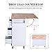 PHI VILLA Kitchen Island Cart on Wheels - Portable Kitchen Island with Drop Leaf, Rolling Kitchen Island with Storage