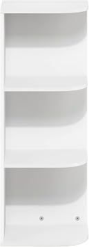 Furinno Corner Shelf Pasir Series 3-Tier, W 12 x D 9.3 x H 31.5 inches 30.5 x 23.6 x 80 cm, White, 21177WH