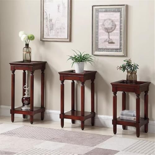 Présentoir carré for bonsaï en bois, socle de pot de fleur intérieur rustique