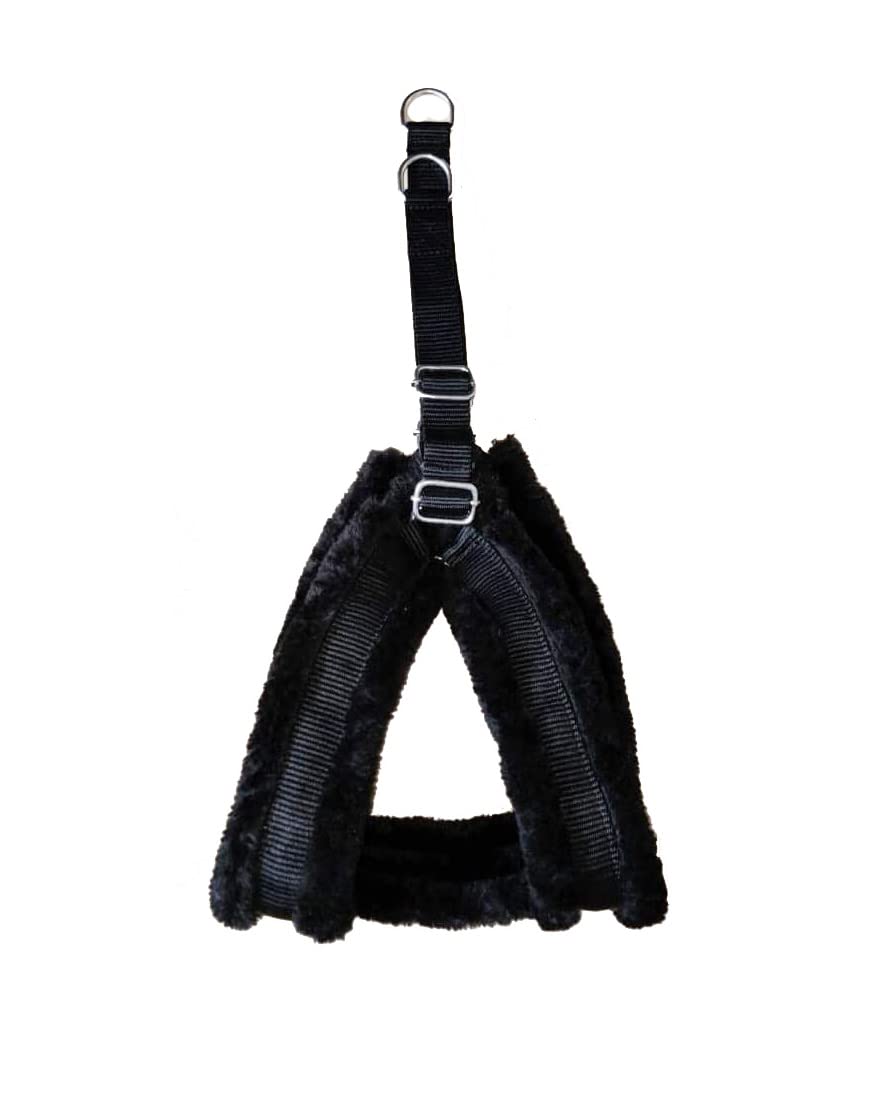 Happy4pets Dog Harness Soft Fur Padded Adjustable Nylon Body Harness for Dogs (Adjustable Chest Size - 21-30 inch) (Black) (B0BVBLSRKN) Amazon Price History, Amazon Price Tracker