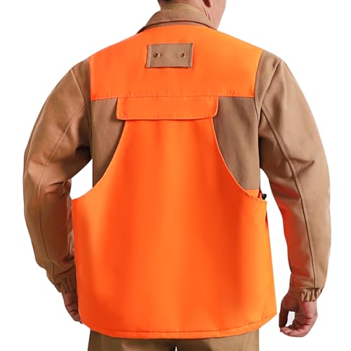 NEW VIEW Upland Jacket for Men, Blaze Orange with Game Pouch, Pheasant and Quail Hunting3