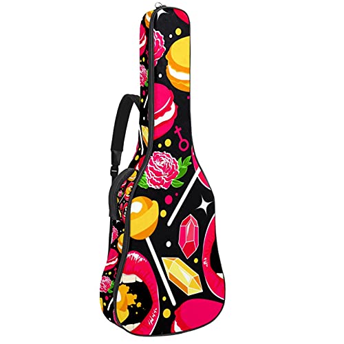 Housse de guitare acoustique motif Bad Girl Lips confort et protection renforcée