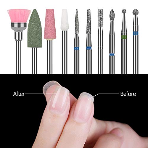 JimKing 10 Stück Keramik Nagelfräser Bit, Acryl Nagelwerkzeug Set, Nail Art Supplies für Maniküre Pediküre, Nagelpflege… – Bild 7