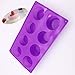 (2 Pack) 8-Cavity Round Silicone Mold for Soap, Cake, Bread, Cupcake, Cheesecake, Cornbread, Muffin, Brownie, and More
