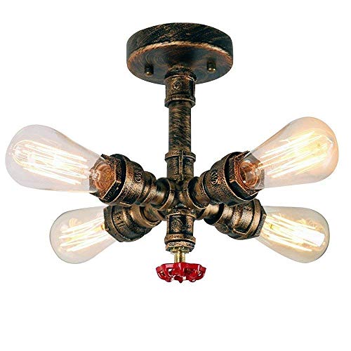 Plafonnier simple industriel en métal brut rustique et finitions soignées style rétro
