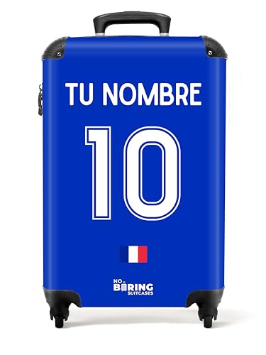 NoBoringSuitcases.com Maletas de Viaje Cabina, Maleta Cabina, Maletas de Viaje, Trolley, Maleta de Mano, Maleta Personalizado (Eurocopa 2024 - Uniforme Local Francia - Azul, 55x40x20 cm)