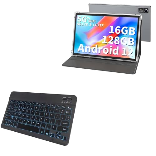 BoxWave Keyboard Compatible with HISORL T618 Android Tablet (10 in) - SlimKeys Bluetooth Keyboard - with Backlight, Portable Slim LED 7 Colors - Jet Black