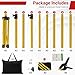 JSungo Backdrop Stand, Adjustable 10x7.5 FT Background Stand Backdrop for Parties, Photo Video Studio, Portable Photography Backdrop Stand with Carrying Bag, 6 Backdrop Clamps, and 2 Stand Bags, Gold