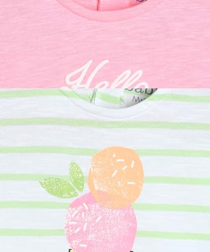 Image of miniklub Baby Short Sleeve Round Neck Knitted Blended Cotton Knit Top, Pack of 2 (Multi Color)