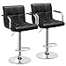 dmsc Wysokie stołki barowe zestaw 2 nowoczesnych, kwadratowych stołków barowych ze skóry PU, regulowane stołki barowe, z podłokietnikami i oparciem, stołek obrotowy 360°, krzesła kuchenne z oparciem i podnóżkiem
