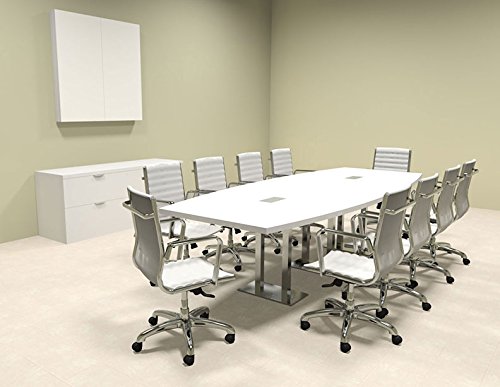 Modern Boat Shaped Steel Leg 10' Feet Conference Table, OF-CON-CM15