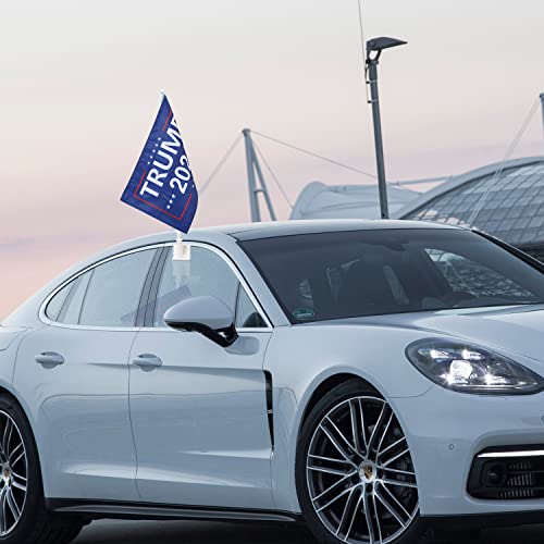 2 Pack Car Flags ,Car Flag Donald Trump 2024 Flag Outdoor And Car Flag Pole, Car Logo Window Clip Can Be Clipped To Most Windows 14 Inch Flag Pole And 16 X 10 Inch Double Sided Flag #TOP6