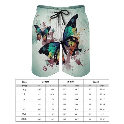 Men's Swim Trunks Quick Dry Board Shorts with Pockets Beach Shorts Artistic Butterfly Bathing Suits for Men2