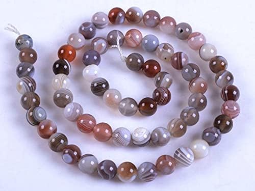 Perles Botswana agate round loose gemstone 6mm pour création bijoux DIY
