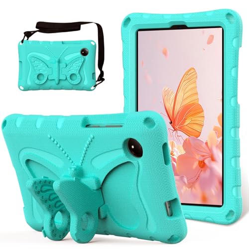 Coque Xiaomi Redmi Pad SE 8.7 antichoc en mousse EVA vert avec bandoulière et support